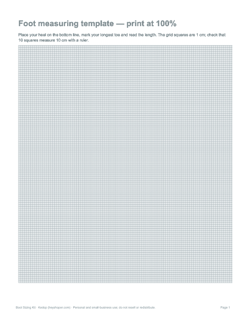 Preview of the first page of Measuring template (PDF)